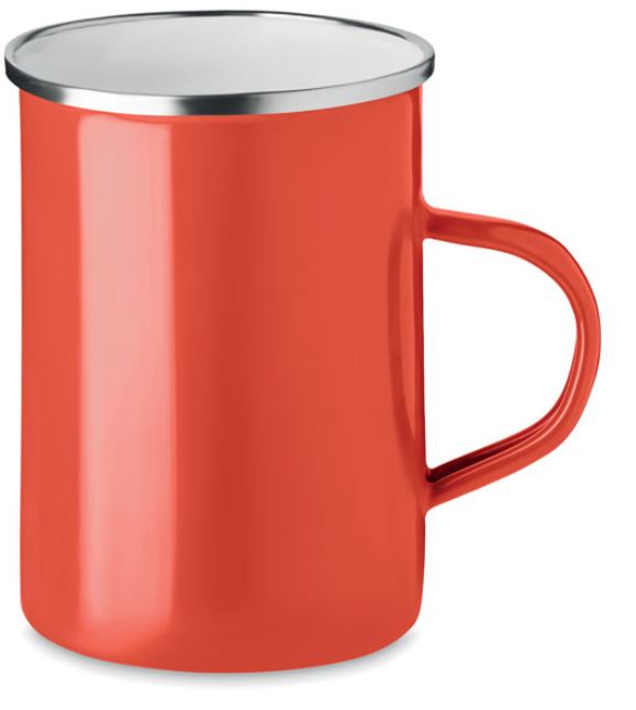 Taza metal con capa de esmalte personalizada